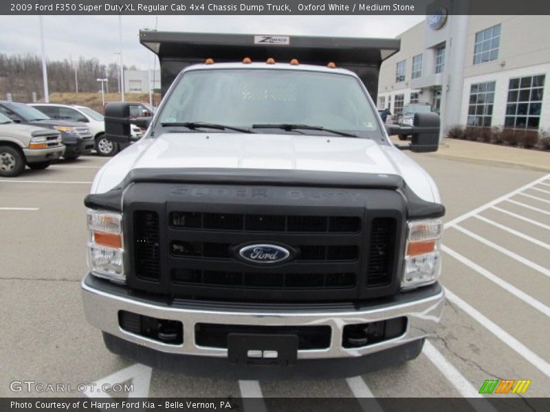 Oxford White / Medium Stone 2009 Ford F350 Super Duty XL Regular Cab 4x4 Chassis Dump Truck