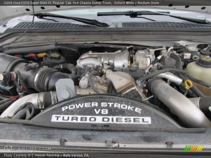 Oxford White / Medium Stone 2009 Ford F350 Super Duty XL Regular Cab 4x4 Chassis Dump Truck