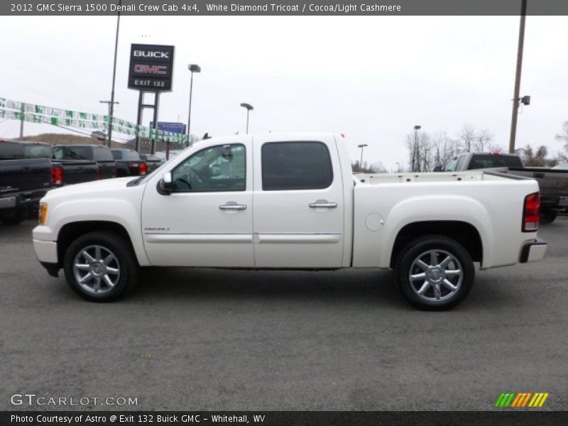White Diamond Tricoat / Cocoa/Light Cashmere 2012 GMC Sierra 1500 Denali Crew Cab 4x4