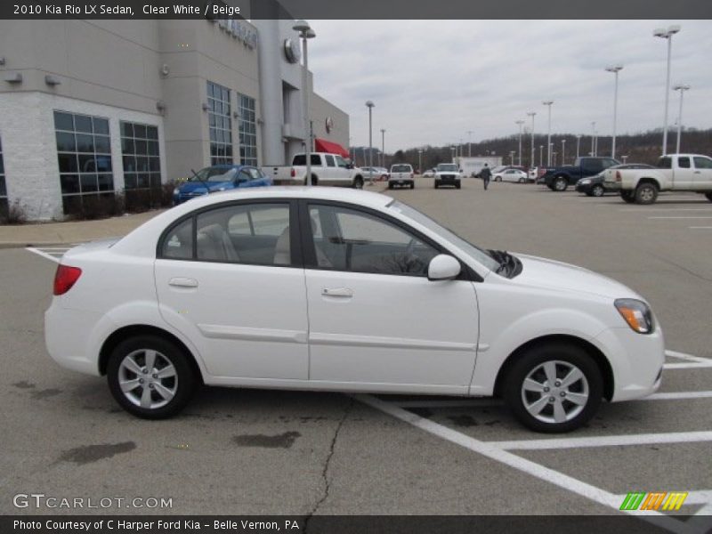 Clear White / Beige 2010 Kia Rio LX Sedan