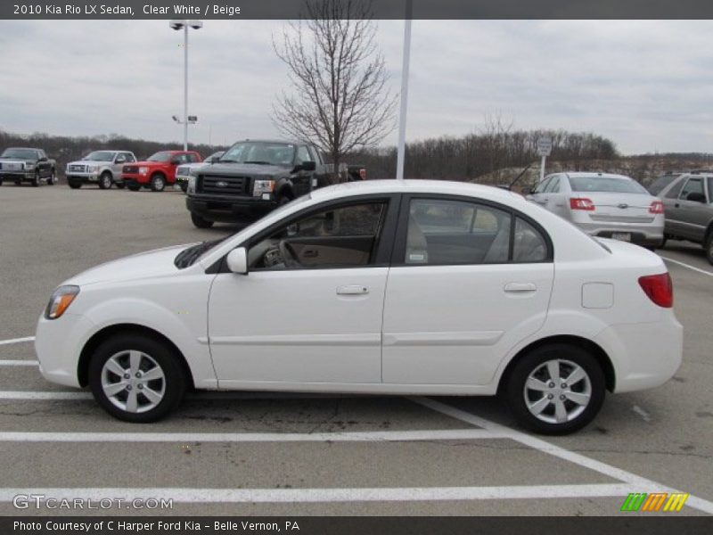 Clear White / Beige 2010 Kia Rio LX Sedan