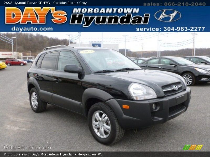 Obsidian Black / Gray 2008 Hyundai Tucson SE 4WD
