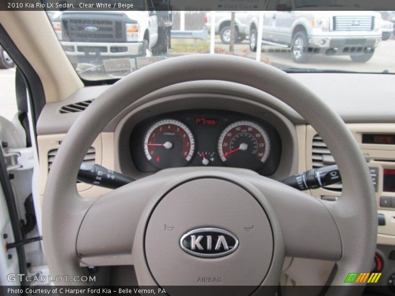 Clear White / Beige 2010 Kia Rio LX Sedan
