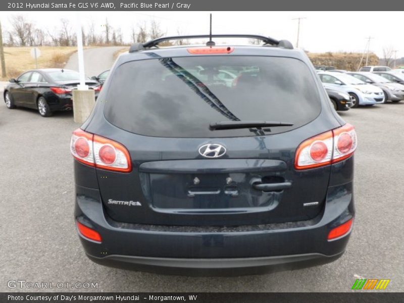 Pacific Blue Pearl / Gray 2012 Hyundai Santa Fe GLS V6 AWD