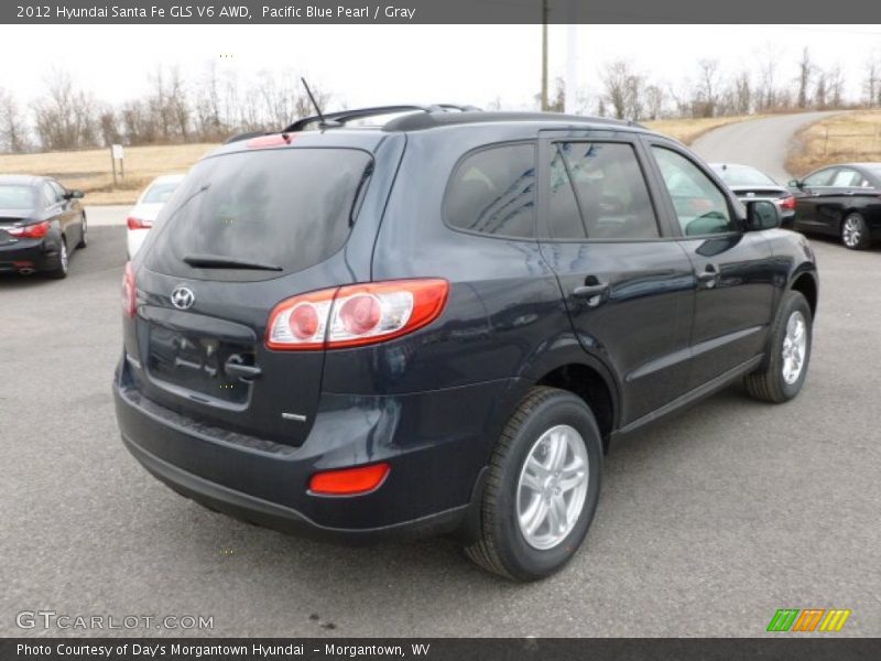 Pacific Blue Pearl / Gray 2012 Hyundai Santa Fe GLS V6 AWD