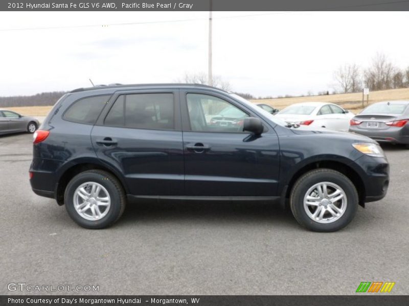 Pacific Blue Pearl / Gray 2012 Hyundai Santa Fe GLS V6 AWD