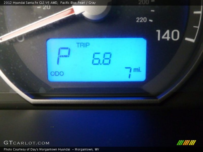 Pacific Blue Pearl / Gray 2012 Hyundai Santa Fe GLS V6 AWD