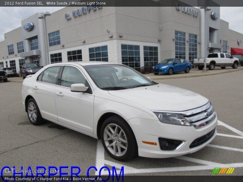 White Suede / Medium Light Stone 2012 Ford Fusion SEL