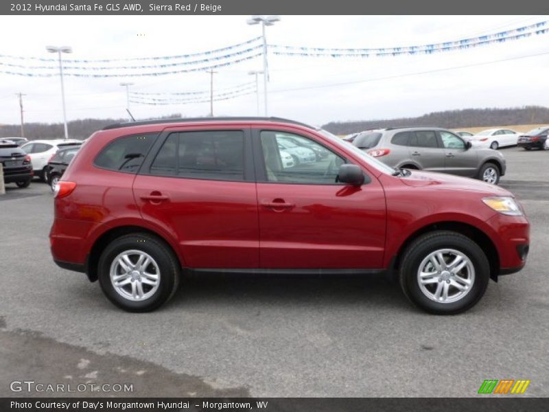 Sierra Red / Beige 2012 Hyundai Santa Fe GLS AWD