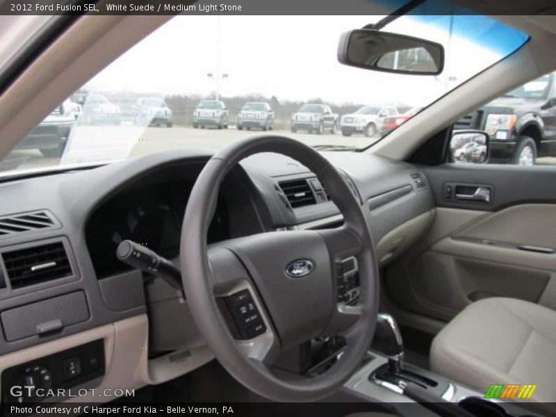 White Suede / Medium Light Stone 2012 Ford Fusion SEL