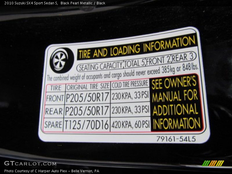 Black Pearl Metallic / Black 2010 Suzuki SX4 Sport Sedan S