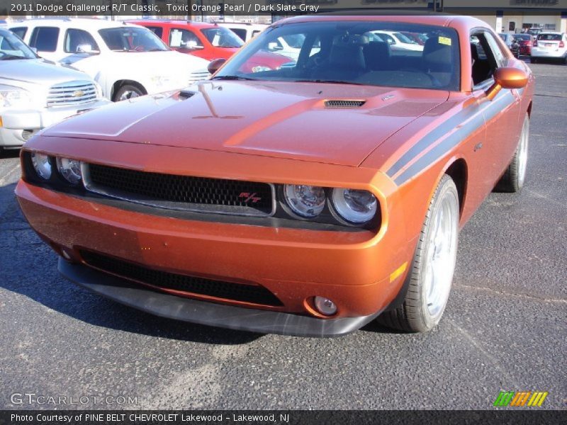 Toxic Orange Pearl / Dark Slate Gray 2011 Dodge Challenger R/T Classic