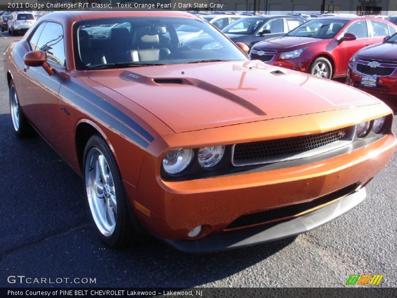 Toxic Orange Pearl / Dark Slate Gray 2011 Dodge Challenger R/T Classic