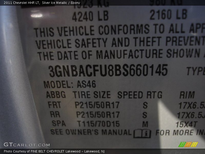 Silver Ice Metallic / Ebony 2011 Chevrolet HHR LT