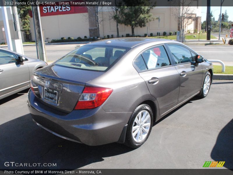 Urban Titanium Metallic / Beige 2012 Honda Civic EX-L Sedan