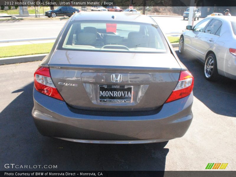 Urban Titanium Metallic / Beige 2012 Honda Civic EX-L Sedan