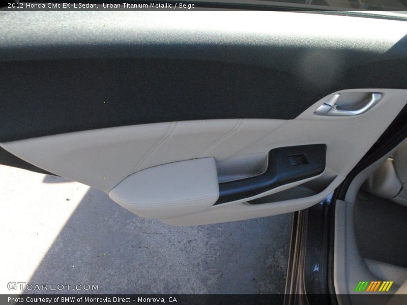 Urban Titanium Metallic / Beige 2012 Honda Civic EX-L Sedan