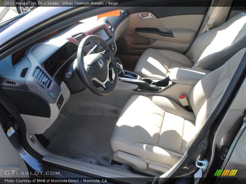 Urban Titanium Metallic / Beige 2012 Honda Civic EX-L Sedan