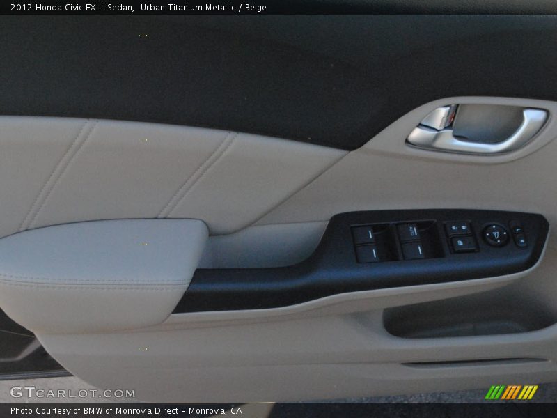 Urban Titanium Metallic / Beige 2012 Honda Civic EX-L Sedan