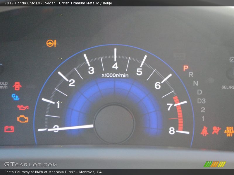 Urban Titanium Metallic / Beige 2012 Honda Civic EX-L Sedan