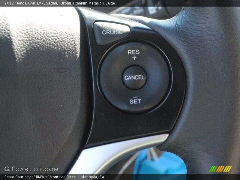 Urban Titanium Metallic / Beige 2012 Honda Civic EX-L Sedan