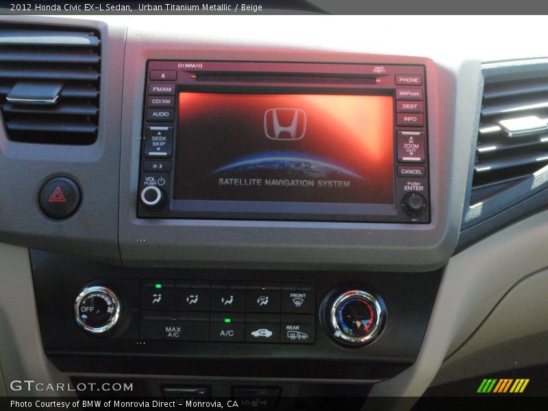 Urban Titanium Metallic / Beige 2012 Honda Civic EX-L Sedan