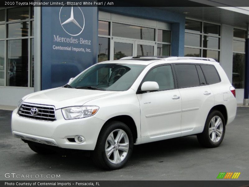 Blizzard White Pearl / Ash 2010 Toyota Highlander Limited