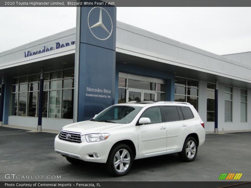 Blizzard White Pearl / Ash 2010 Toyota Highlander Limited