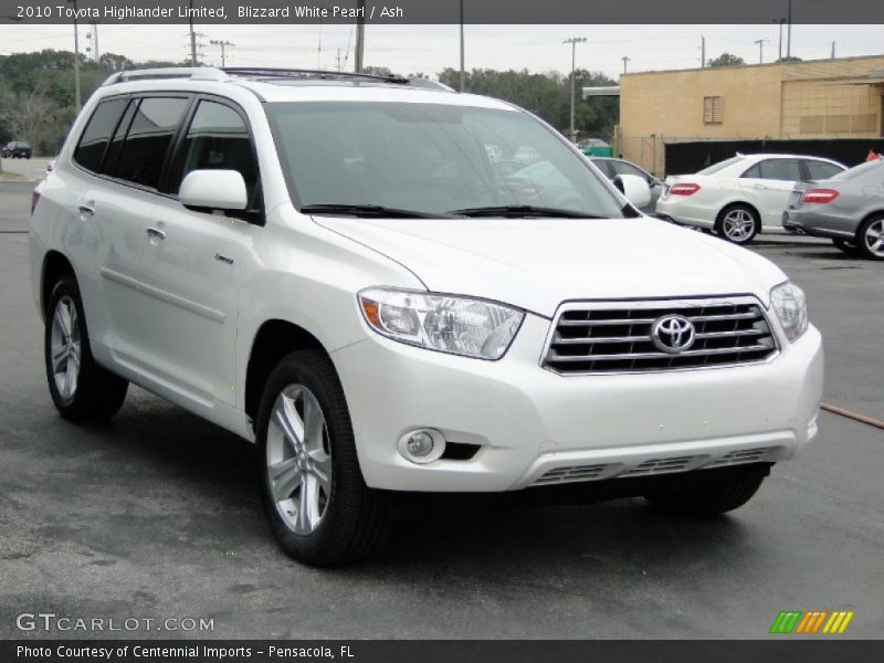 Blizzard White Pearl / Ash 2010 Toyota Highlander Limited
