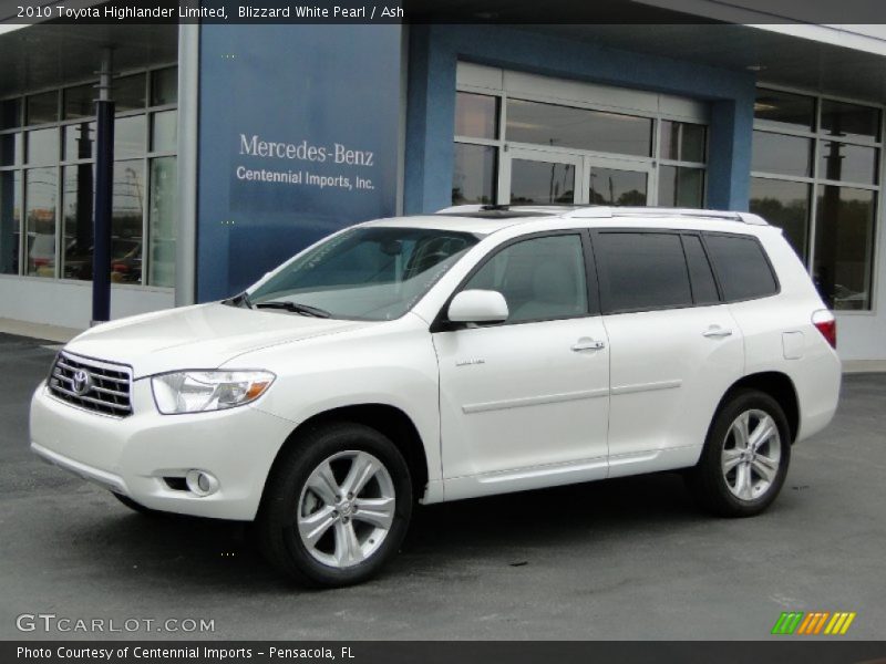 Blizzard White Pearl / Ash 2010 Toyota Highlander Limited