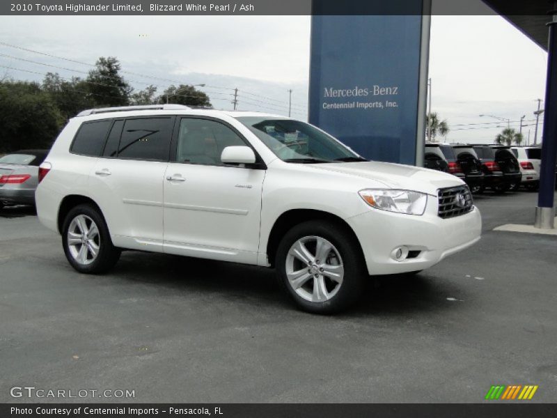 Blizzard White Pearl / Ash 2010 Toyota Highlander Limited
