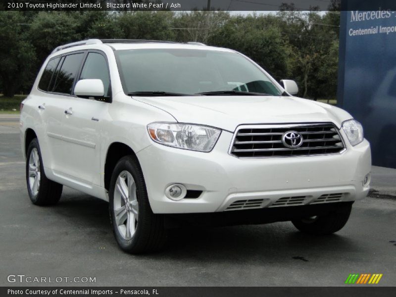 Blizzard White Pearl / Ash 2010 Toyota Highlander Limited