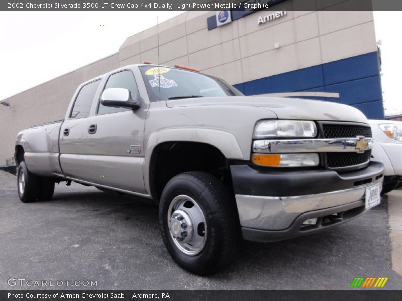 Light Pewter Metallic / Graphite 2002 Chevrolet Silverado 3500 LT Crew Cab 4x4 Dually