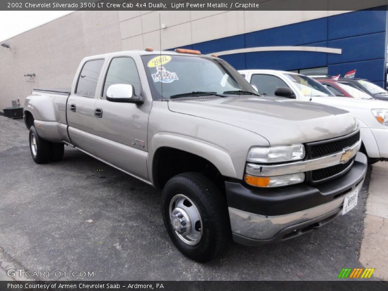 Light Pewter Metallic / Graphite 2002 Chevrolet Silverado 3500 LT Crew Cab 4x4 Dually