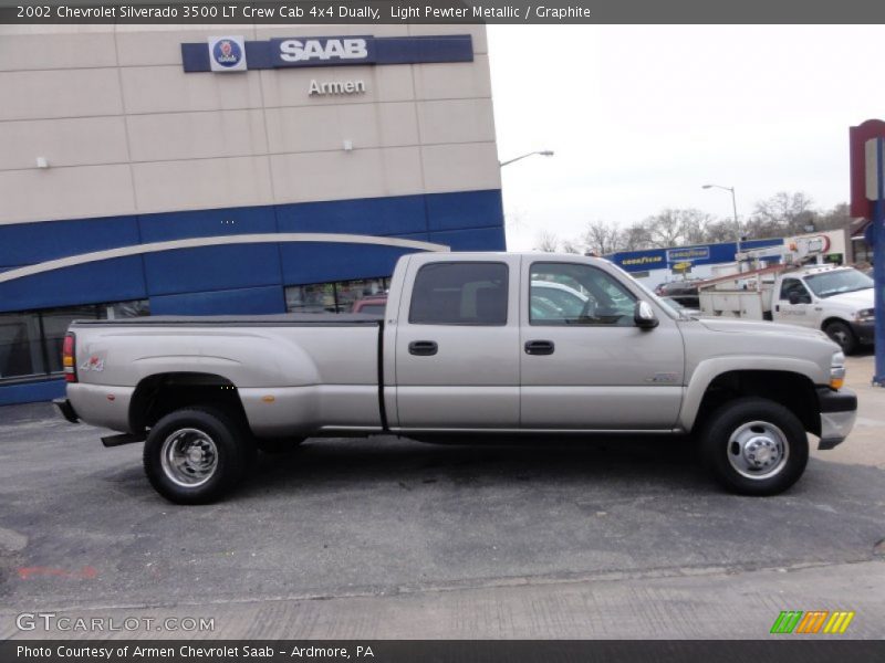 Light Pewter Metallic / Graphite 2002 Chevrolet Silverado 3500 LT Crew Cab 4x4 Dually
