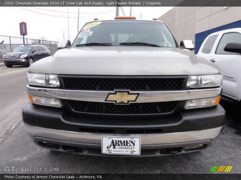 Light Pewter Metallic / Graphite 2002 Chevrolet Silverado 3500 LT Crew Cab 4x4 Dually