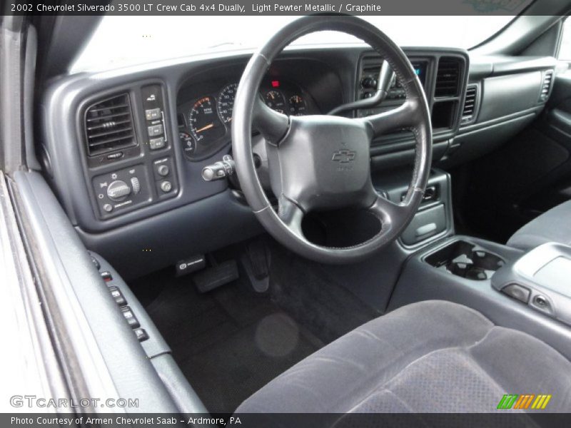 Light Pewter Metallic / Graphite 2002 Chevrolet Silverado 3500 LT Crew Cab 4x4 Dually