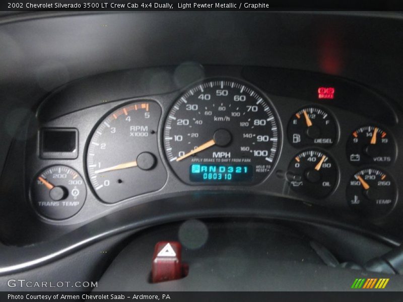 Controls of 2002 Silverado 3500 LT Crew Cab 4x4 Dually