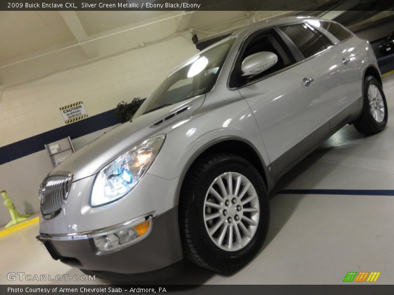 Silver Green Metallic / Ebony Black/Ebony 2009 Buick Enclave CXL