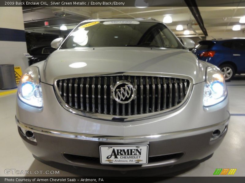 Silver Green Metallic / Ebony Black/Ebony 2009 Buick Enclave CXL