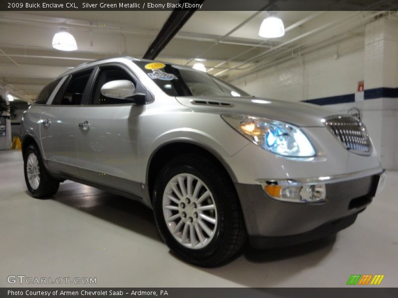 Silver Green Metallic / Ebony Black/Ebony 2009 Buick Enclave CXL