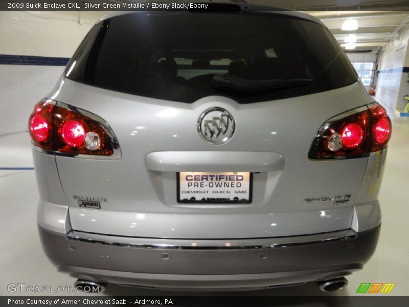 Silver Green Metallic / Ebony Black/Ebony 2009 Buick Enclave CXL