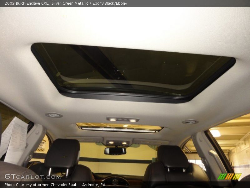 Silver Green Metallic / Ebony Black/Ebony 2009 Buick Enclave CXL