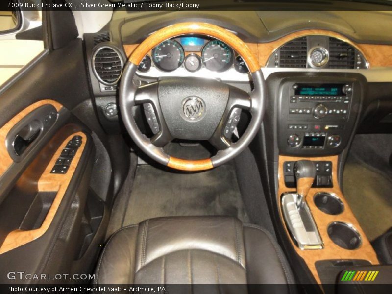 Silver Green Metallic / Ebony Black/Ebony 2009 Buick Enclave CXL