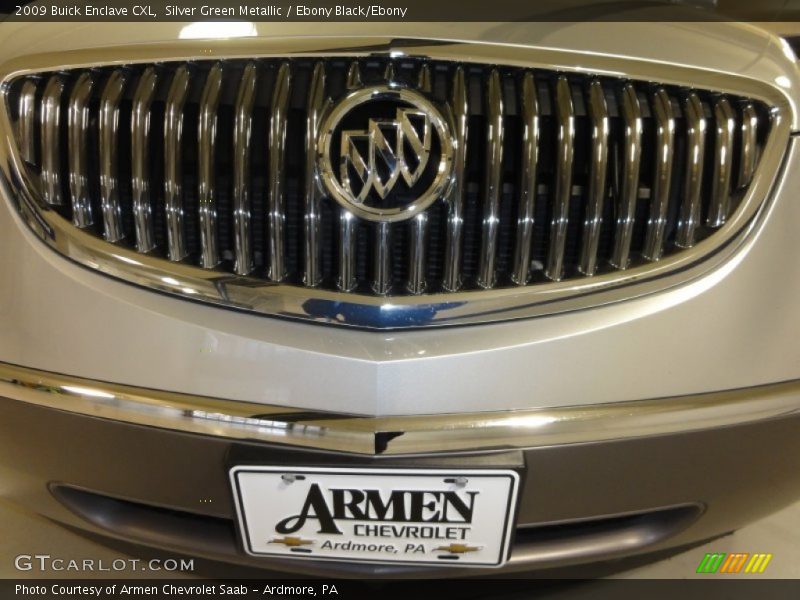 Silver Green Metallic / Ebony Black/Ebony 2009 Buick Enclave CXL