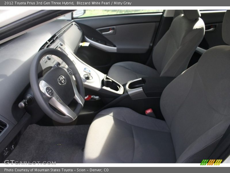 Blizzard White Pearl / Misty Gray 2012 Toyota Prius 3rd Gen Three Hybrid