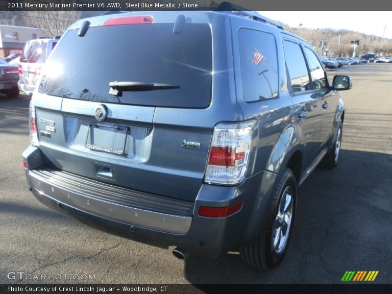 Steel Blue Metallic / Stone 2011 Mercury Mariner Premier V6 AWD