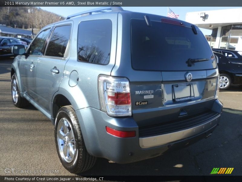 Steel Blue Metallic / Stone 2011 Mercury Mariner Premier V6 AWD