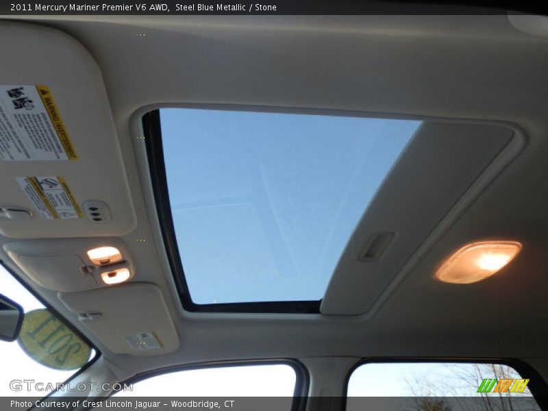 Steel Blue Metallic / Stone 2011 Mercury Mariner Premier V6 AWD