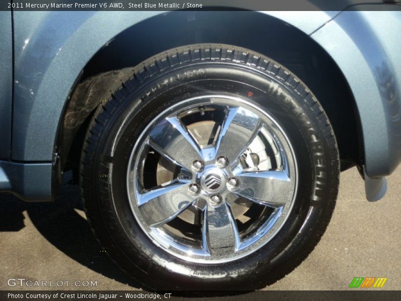 Steel Blue Metallic / Stone 2011 Mercury Mariner Premier V6 AWD